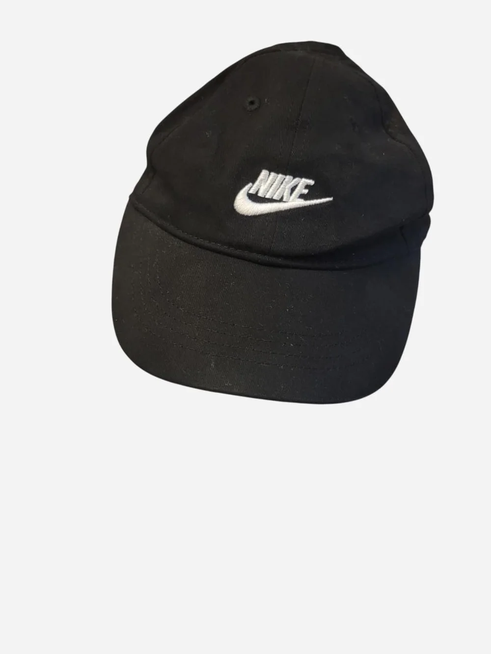 Nike Black Cap with White Swoosh Logo